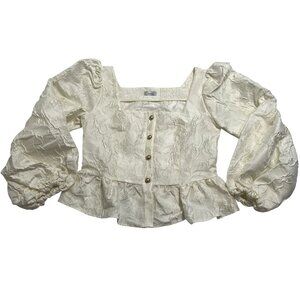 Ab'itu Square Neck Snow white Top in White